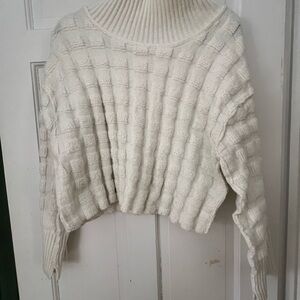 Cozy White Ribbed Women's Sweater